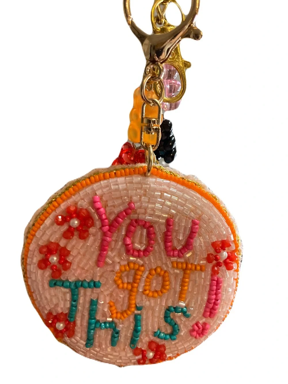 Bag Charm “You Got This” Handmade Beaded NWOT - Picture 1 of 5